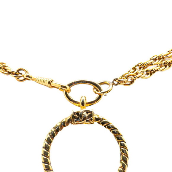 CHANEL Authentic Vintage Gold Logo Necklace